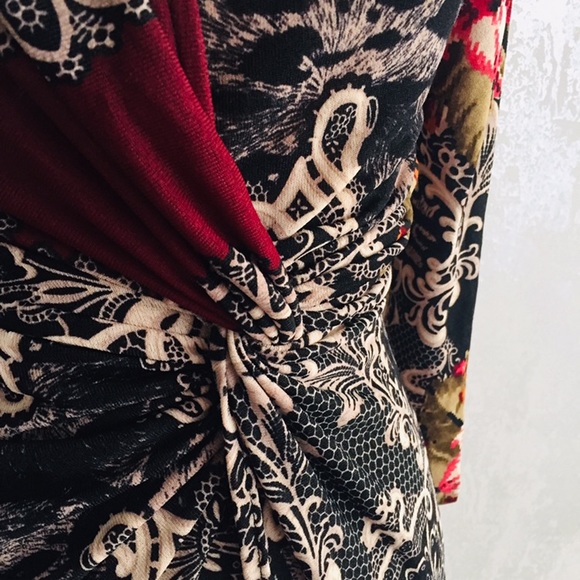 My Story Paris Multi  Floral Wrap Draping Dress - Picture 4 of 9